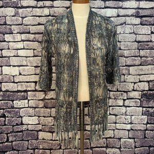 Chico's No Close Fringed Cardigan Size S